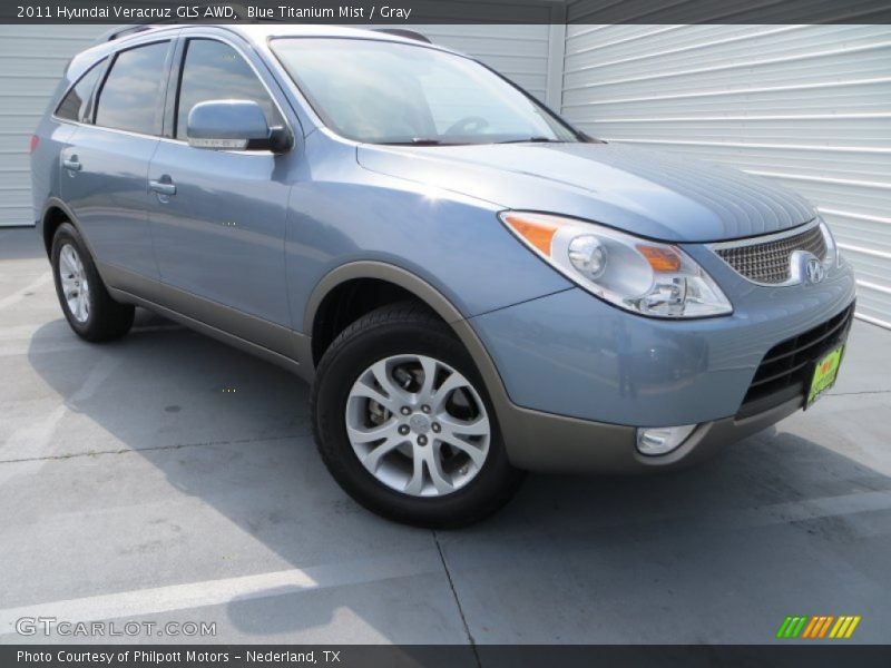 Blue Titanium Mist / Gray 2011 Hyundai Veracruz GLS AWD