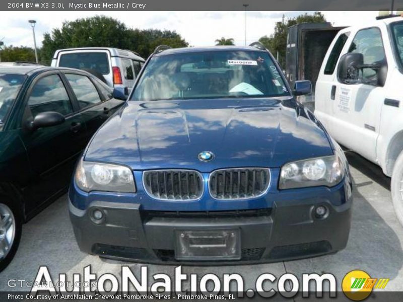 Mystic Blue Metallic / Grey 2004 BMW X3 3.0i