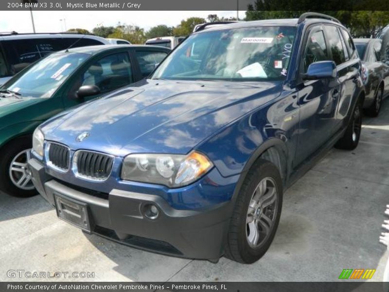 Mystic Blue Metallic / Grey 2004 BMW X3 3.0i