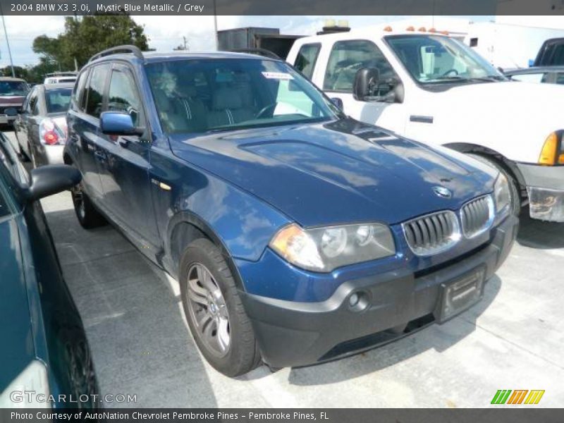 Mystic Blue Metallic / Grey 2004 BMW X3 3.0i