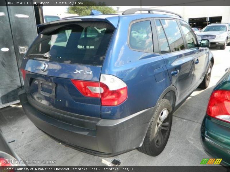 Mystic Blue Metallic / Grey 2004 BMW X3 3.0i