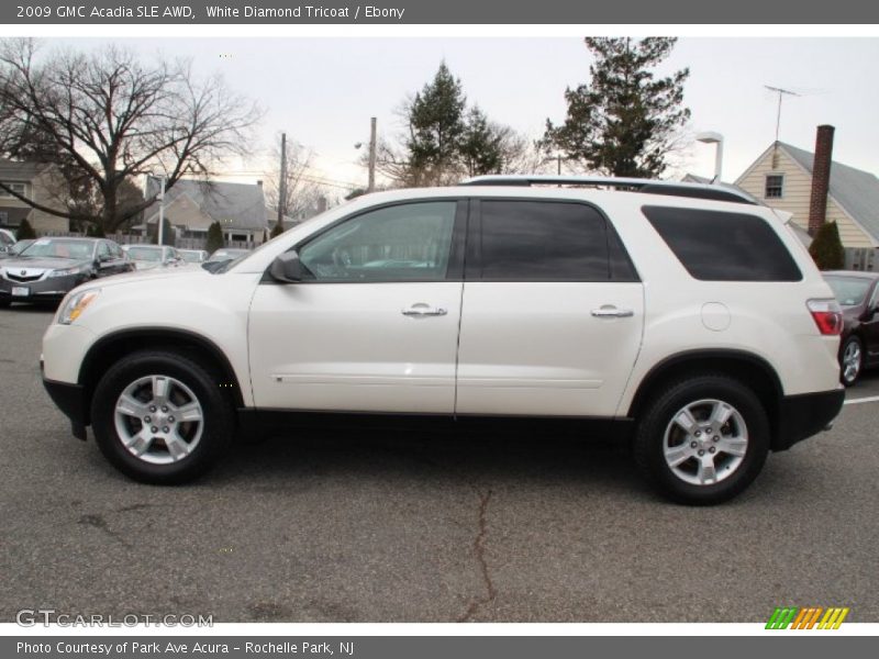 White Diamond Tricoat / Ebony 2009 GMC Acadia SLE AWD