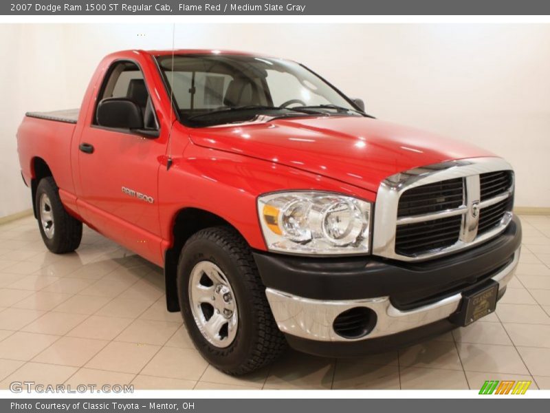 Flame Red / Medium Slate Gray 2007 Dodge Ram 1500 ST Regular Cab