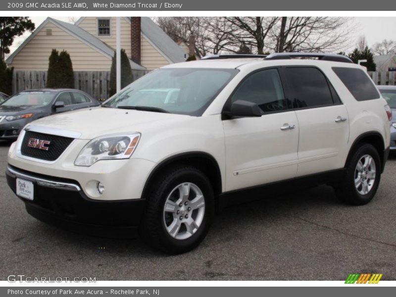 White Diamond Tricoat / Ebony 2009 GMC Acadia SLE AWD