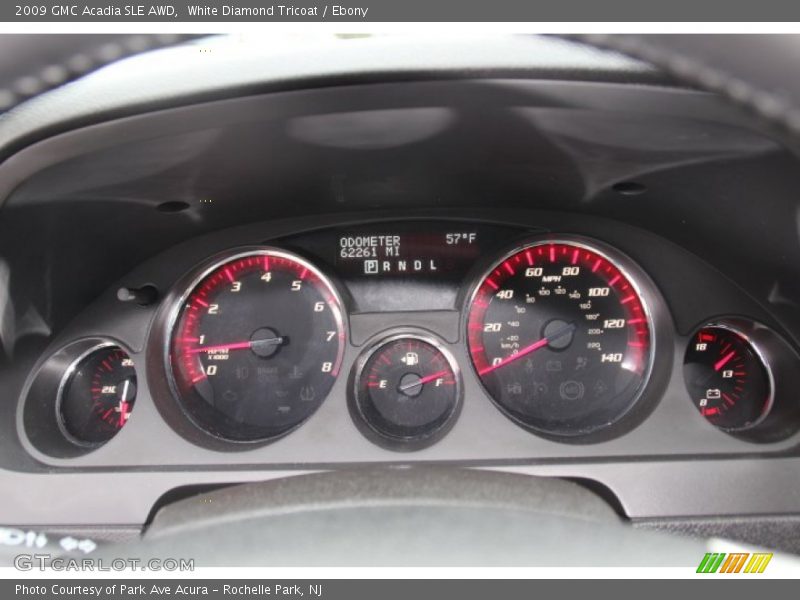 White Diamond Tricoat / Ebony 2009 GMC Acadia SLE AWD