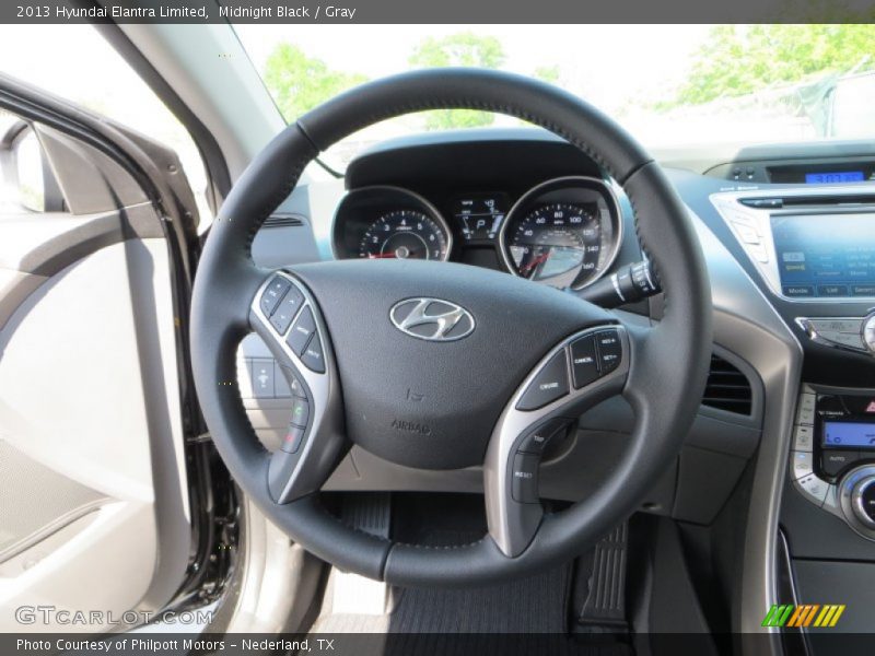 Midnight Black / Gray 2013 Hyundai Elantra Limited