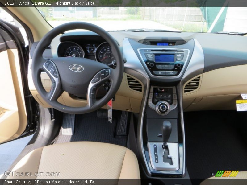 Midnight Black / Beige 2013 Hyundai Elantra GLS