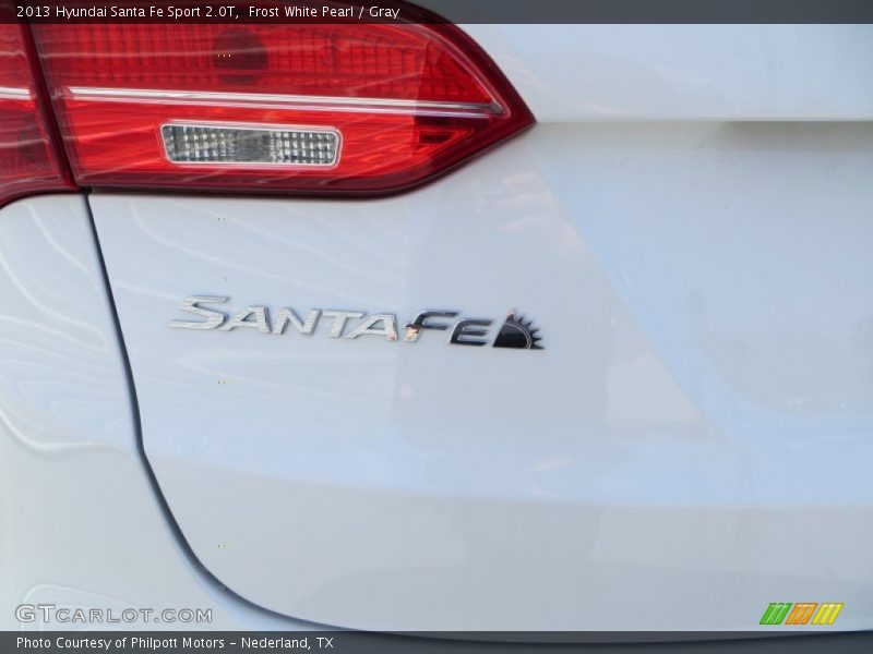 Frost White Pearl / Gray 2013 Hyundai Santa Fe Sport 2.0T