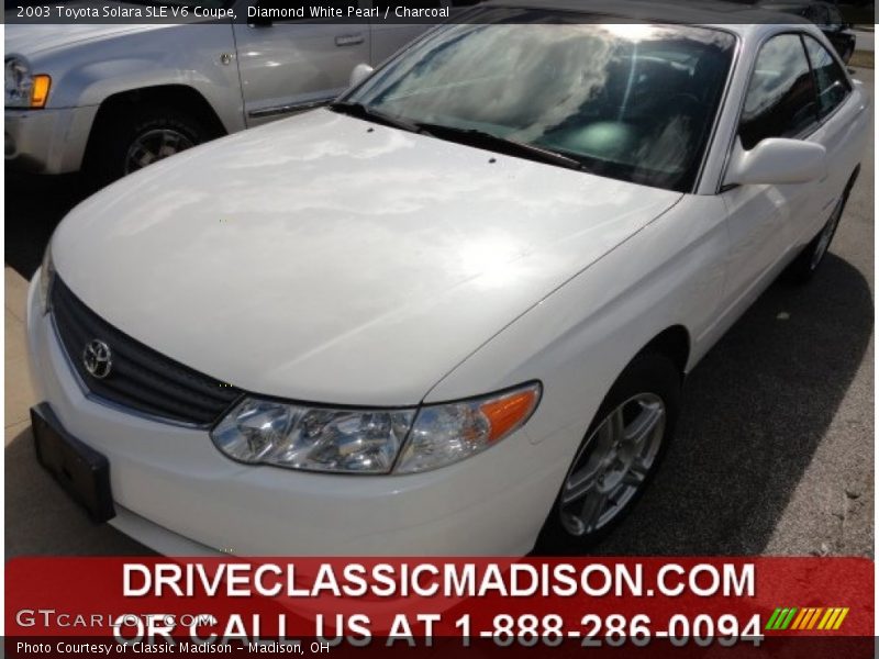 Diamond White Pearl / Charcoal 2003 Toyota Solara SLE V6 Coupe