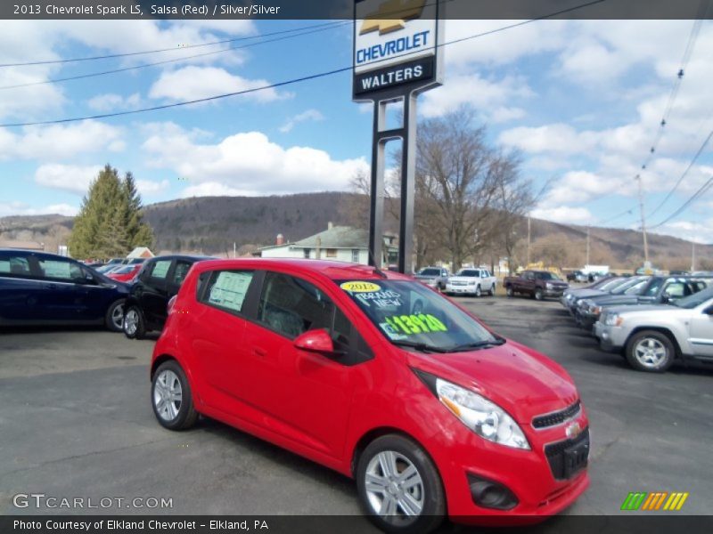 Salsa (Red) / Silver/Silver 2013 Chevrolet Spark LS