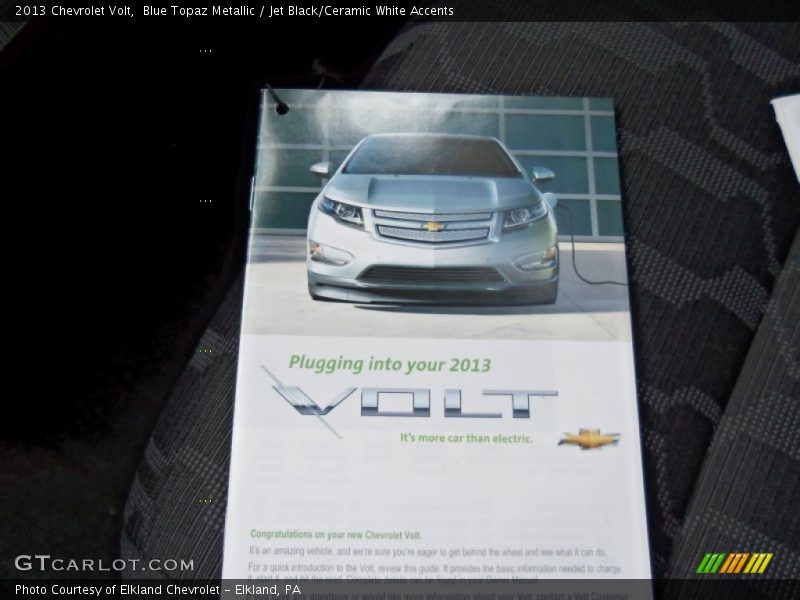 Blue Topaz Metallic / Jet Black/Ceramic White Accents 2013 Chevrolet Volt