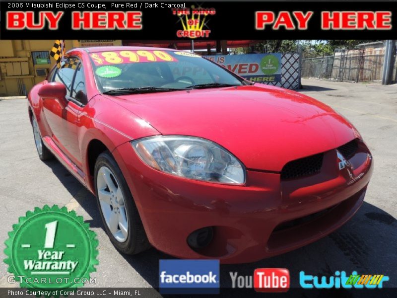 Pure Red / Dark Charcoal 2006 Mitsubishi Eclipse GS Coupe