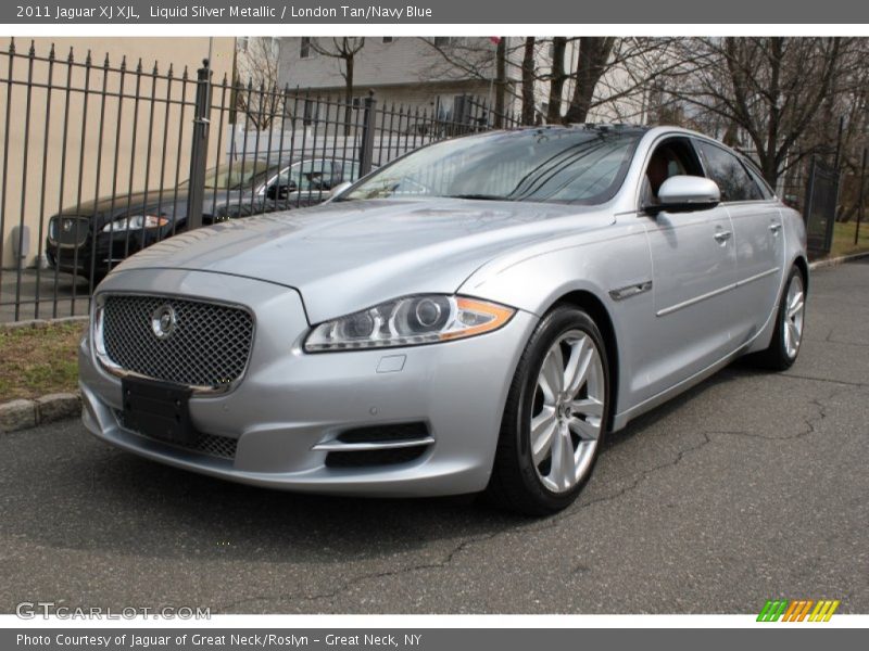 Liquid Silver Metallic / London Tan/Navy Blue 2011 Jaguar XJ XJL