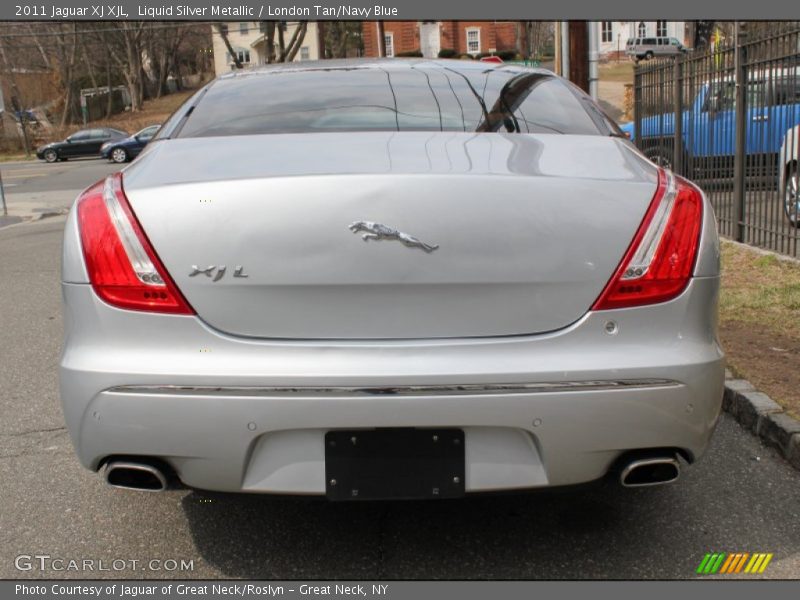 Liquid Silver Metallic / London Tan/Navy Blue 2011 Jaguar XJ XJL