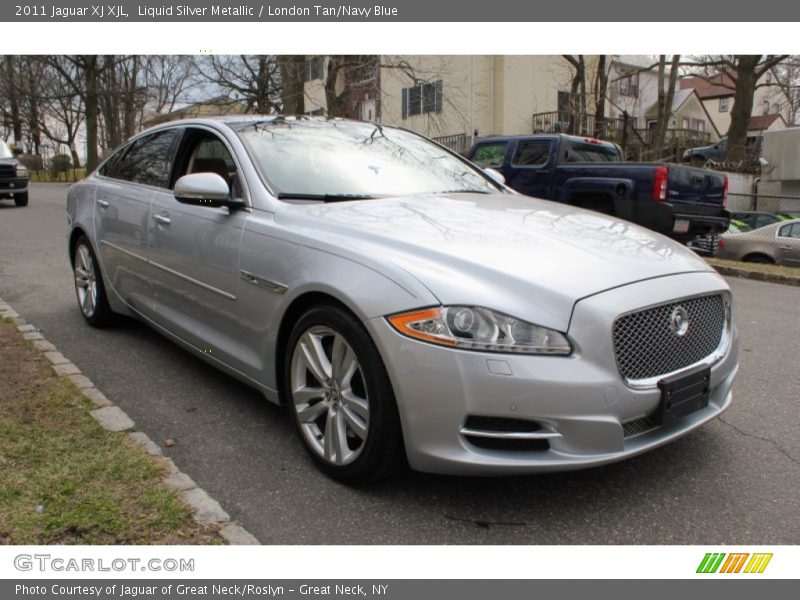 Liquid Silver Metallic / London Tan/Navy Blue 2011 Jaguar XJ XJL