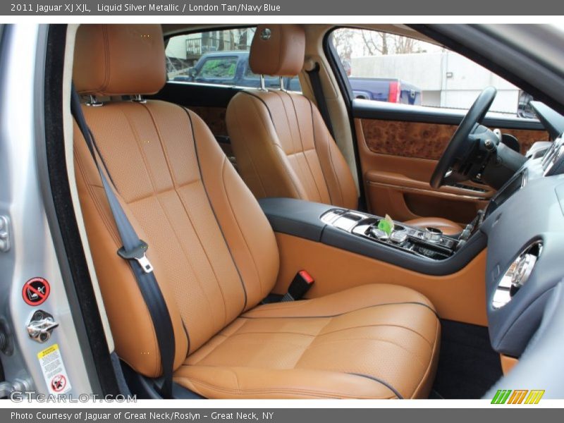 Liquid Silver Metallic / London Tan/Navy Blue 2011 Jaguar XJ XJL