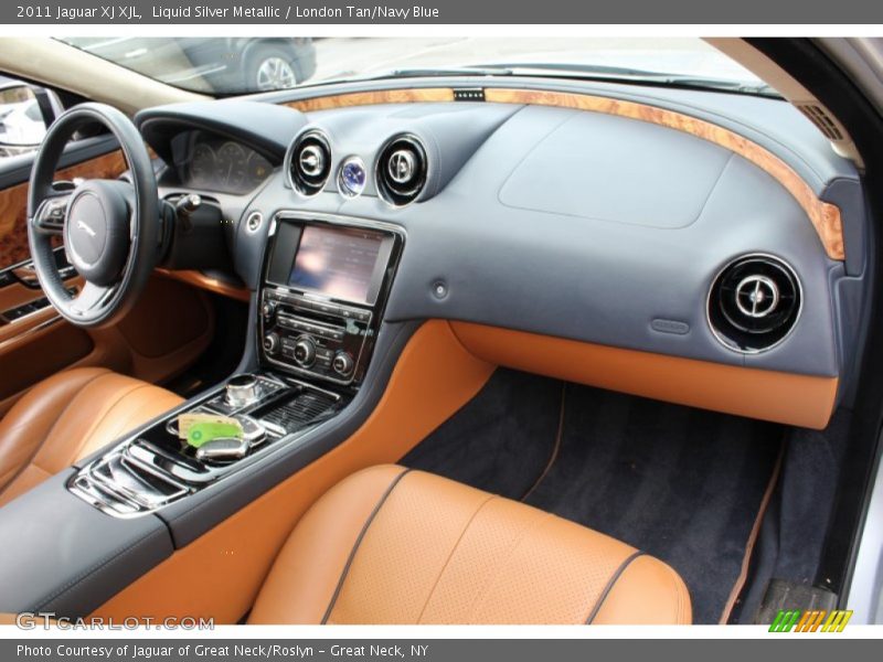 Liquid Silver Metallic / London Tan/Navy Blue 2011 Jaguar XJ XJL