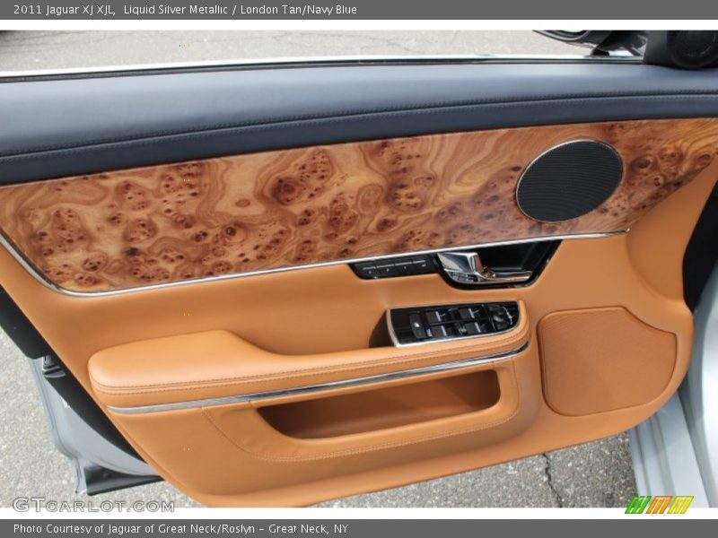 Liquid Silver Metallic / London Tan/Navy Blue 2011 Jaguar XJ XJL