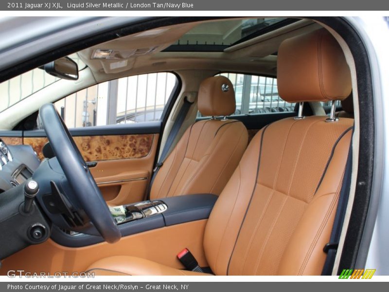 Liquid Silver Metallic / London Tan/Navy Blue 2011 Jaguar XJ XJL