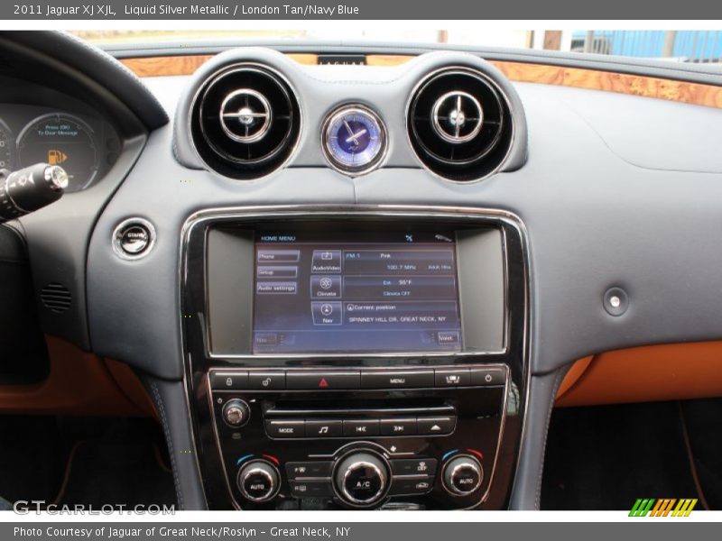 Liquid Silver Metallic / London Tan/Navy Blue 2011 Jaguar XJ XJL