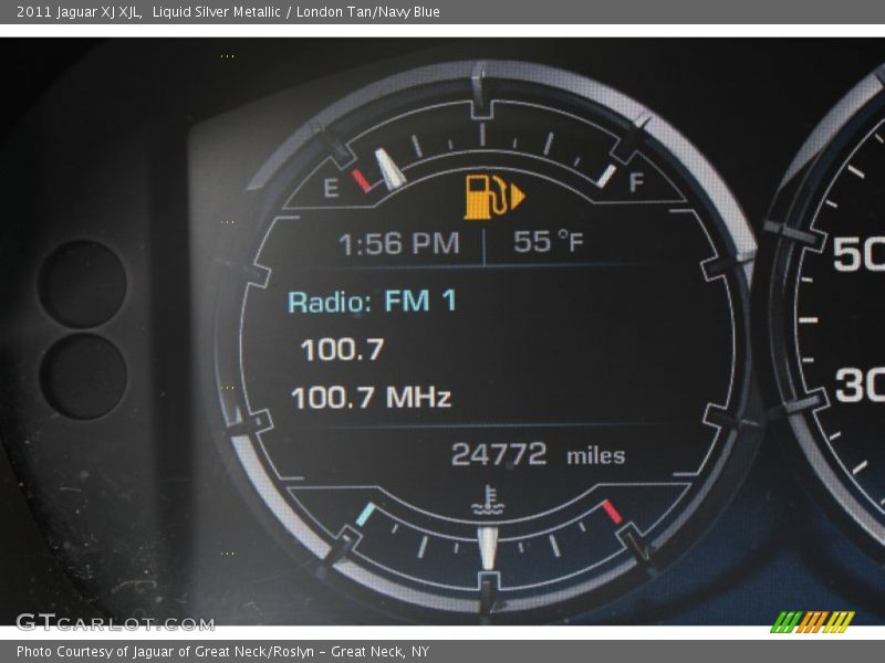 Liquid Silver Metallic / London Tan/Navy Blue 2011 Jaguar XJ XJL