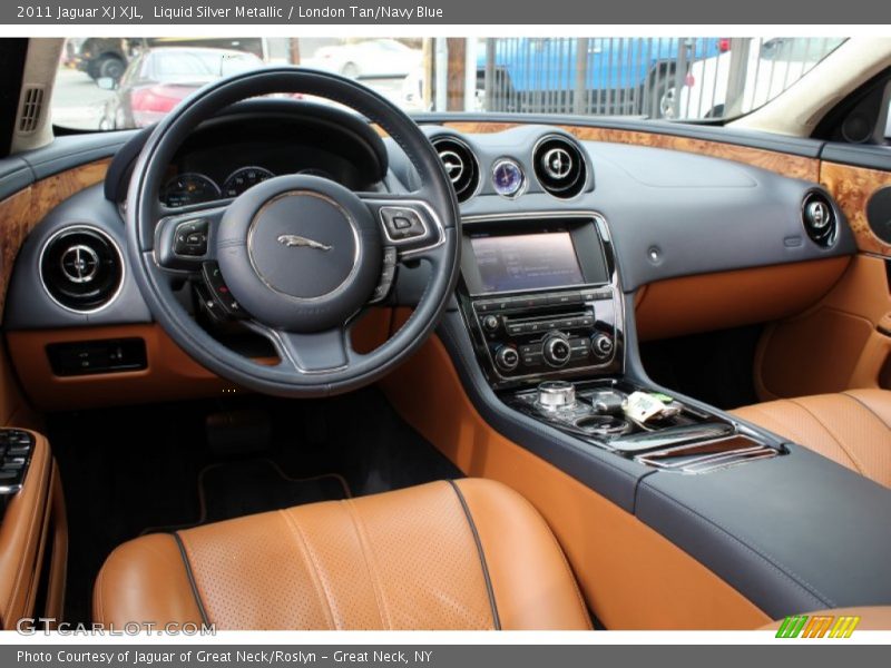 Liquid Silver Metallic / London Tan/Navy Blue 2011 Jaguar XJ XJL