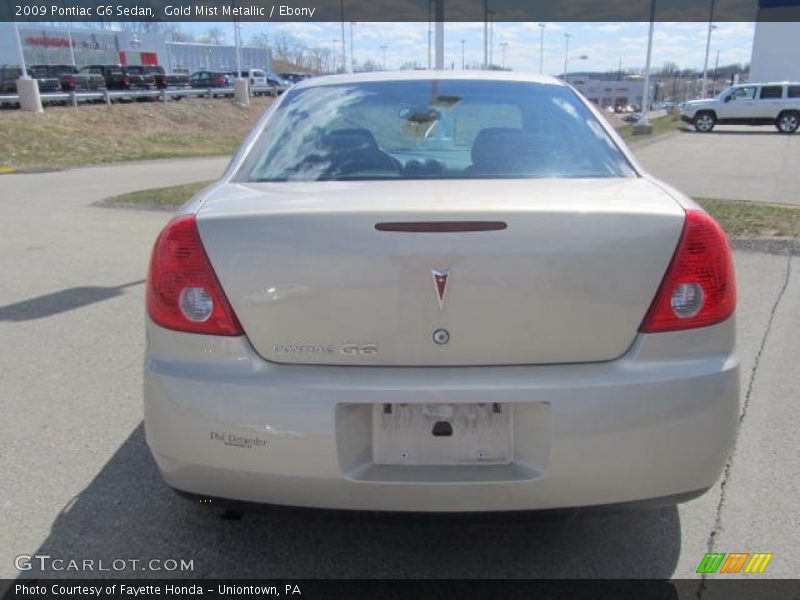 Gold Mist Metallic / Ebony 2009 Pontiac G6 Sedan