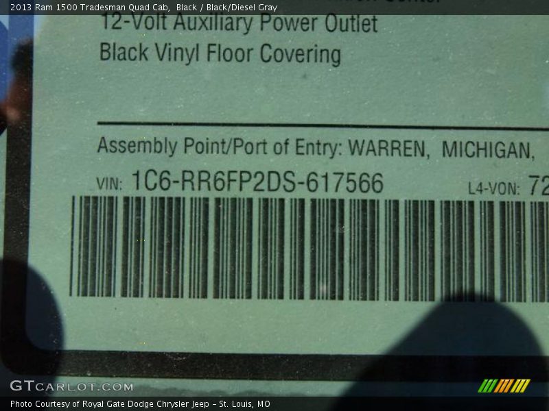 Black / Black/Diesel Gray 2013 Ram 1500 Tradesman Quad Cab