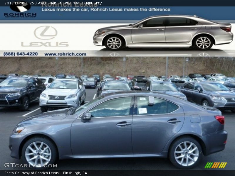 Nebula Gray Pearl / Light Gray 2013 Lexus IS 250 AWD