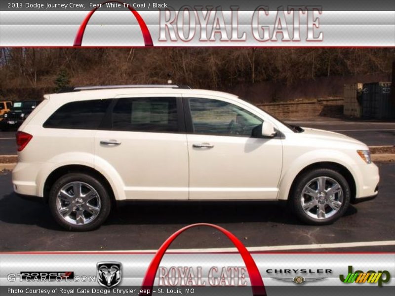 Pearl White Tri Coat / Black 2013 Dodge Journey Crew