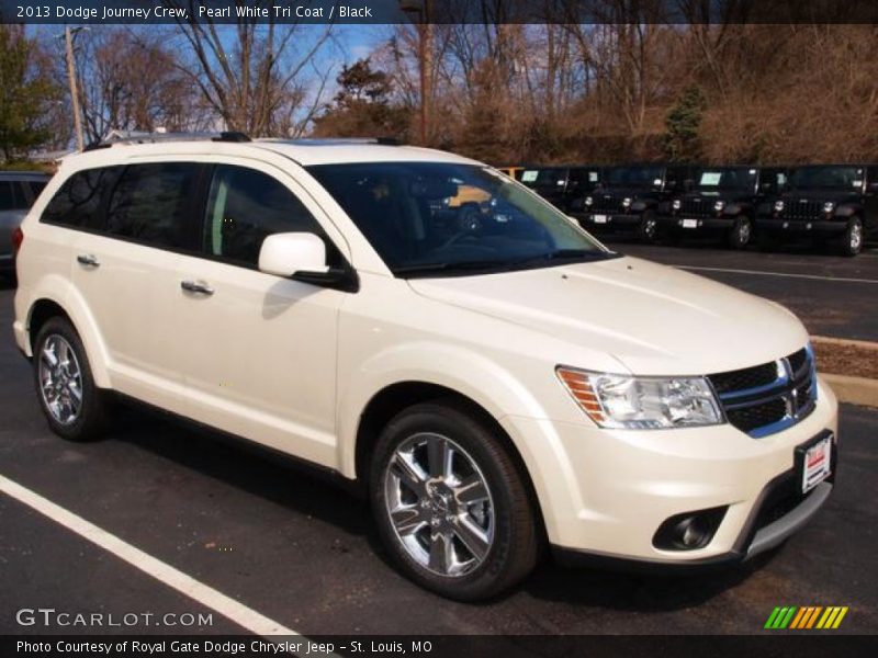Pearl White Tri Coat / Black 2013 Dodge Journey Crew