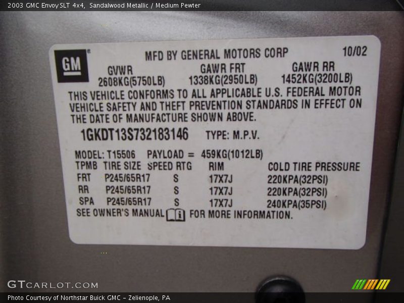 Sandalwood Metallic / Medium Pewter 2003 GMC Envoy SLT 4x4