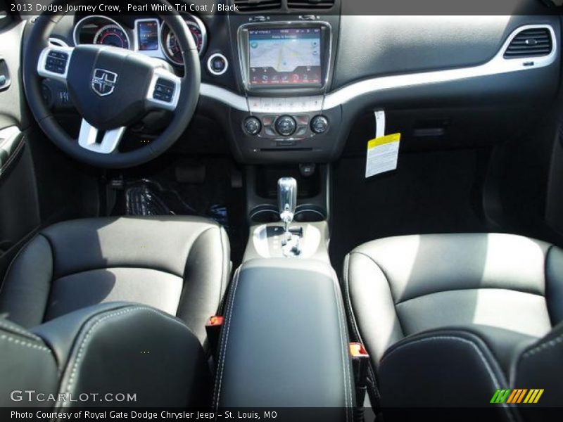 Pearl White Tri Coat / Black 2013 Dodge Journey Crew