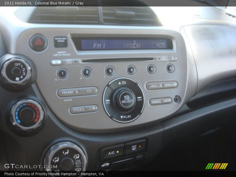 Celestial Blue Metallic / Gray 2011 Honda Fit