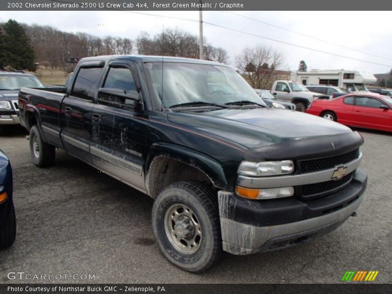 Forest Green Metallic / Graphite 2002 Chevrolet Silverado 2500 LS Crew Cab 4x4