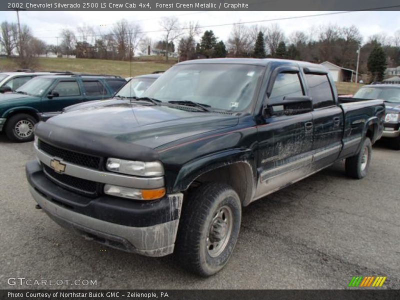 Forest Green Metallic / Graphite 2002 Chevrolet Silverado 2500 LS Crew Cab 4x4