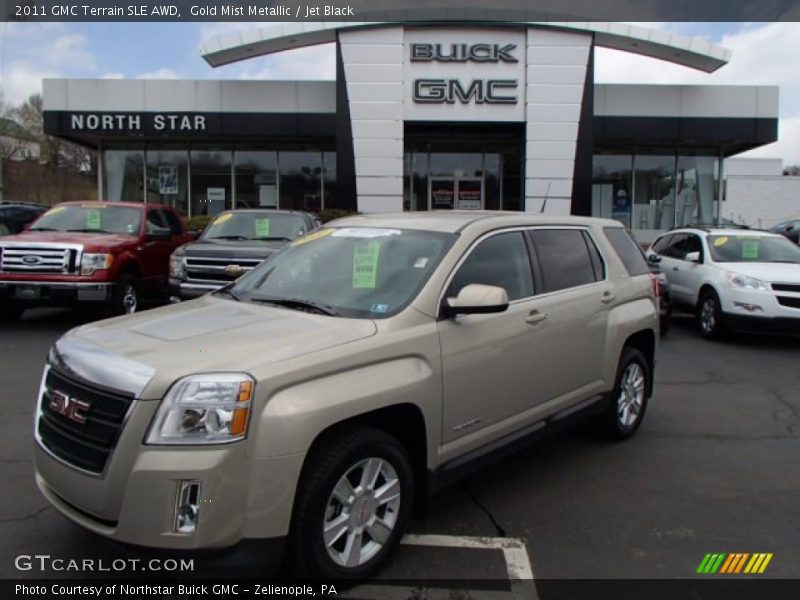 Gold Mist Metallic / Jet Black 2011 GMC Terrain SLE AWD