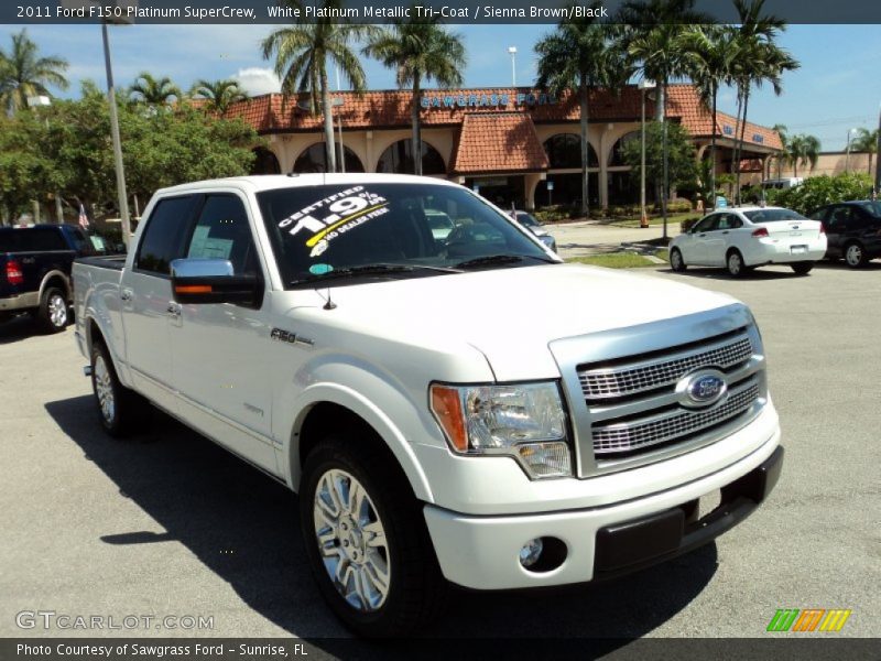 White Platinum Metallic Tri-Coat / Sienna Brown/Black 2011 Ford F150 Platinum SuperCrew