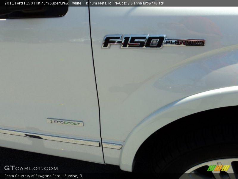 White Platinum Metallic Tri-Coat / Sienna Brown/Black 2011 Ford F150 Platinum SuperCrew