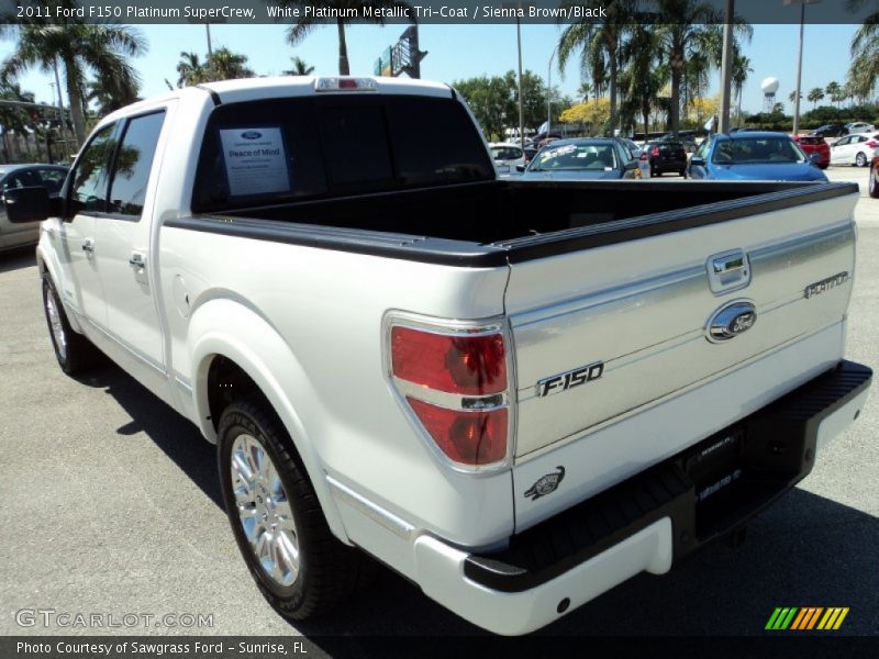 White Platinum Metallic Tri-Coat / Sienna Brown/Black 2011 Ford F150 Platinum SuperCrew