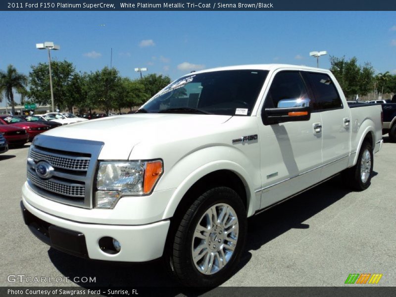 White Platinum Metallic Tri-Coat / Sienna Brown/Black 2011 Ford F150 Platinum SuperCrew