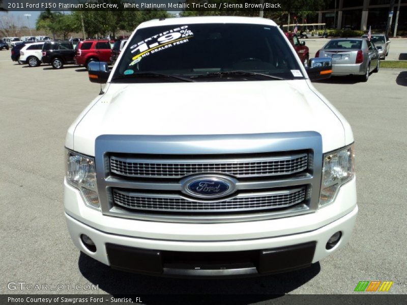 White Platinum Metallic Tri-Coat / Sienna Brown/Black 2011 Ford F150 Platinum SuperCrew
