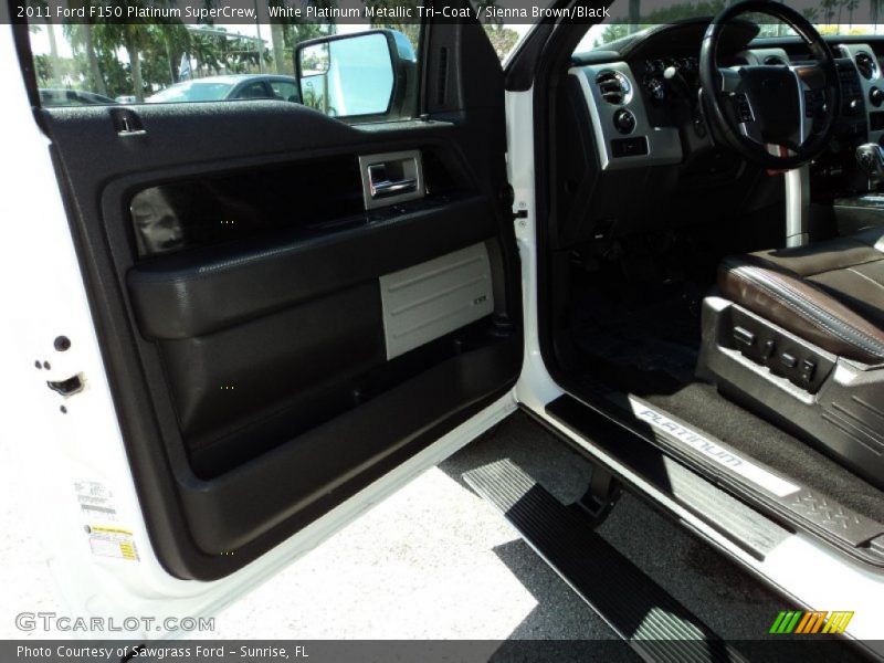 White Platinum Metallic Tri-Coat / Sienna Brown/Black 2011 Ford F150 Platinum SuperCrew