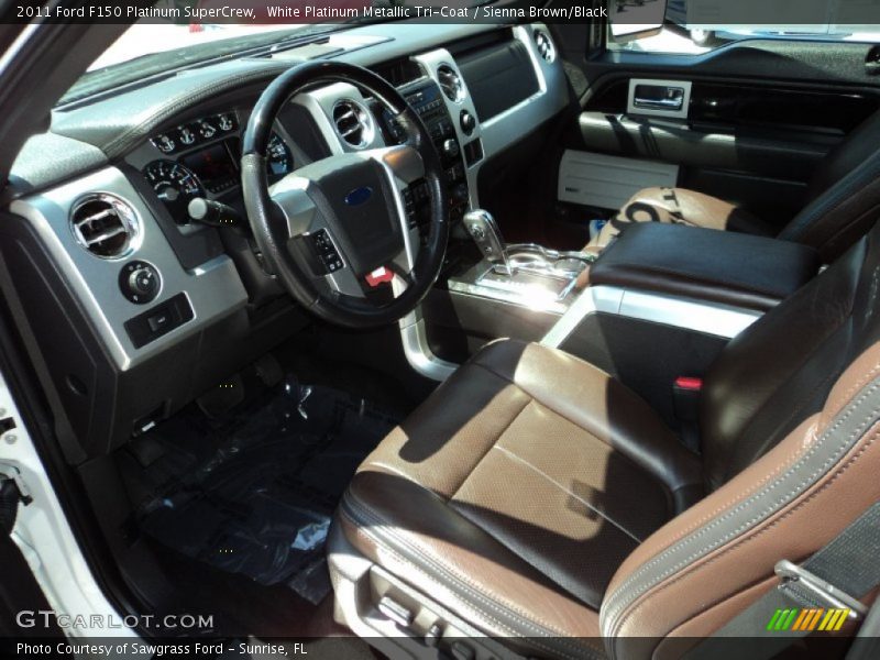 White Platinum Metallic Tri-Coat / Sienna Brown/Black 2011 Ford F150 Platinum SuperCrew