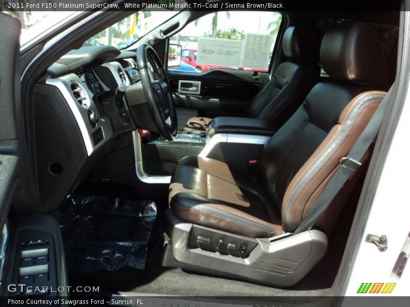 White Platinum Metallic Tri-Coat / Sienna Brown/Black 2011 Ford F150 Platinum SuperCrew