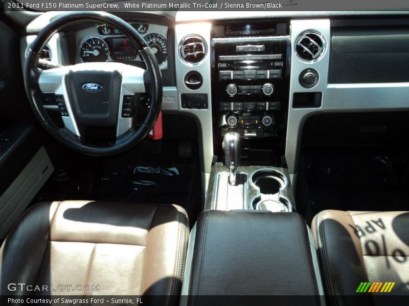 White Platinum Metallic Tri-Coat / Sienna Brown/Black 2011 Ford F150 Platinum SuperCrew