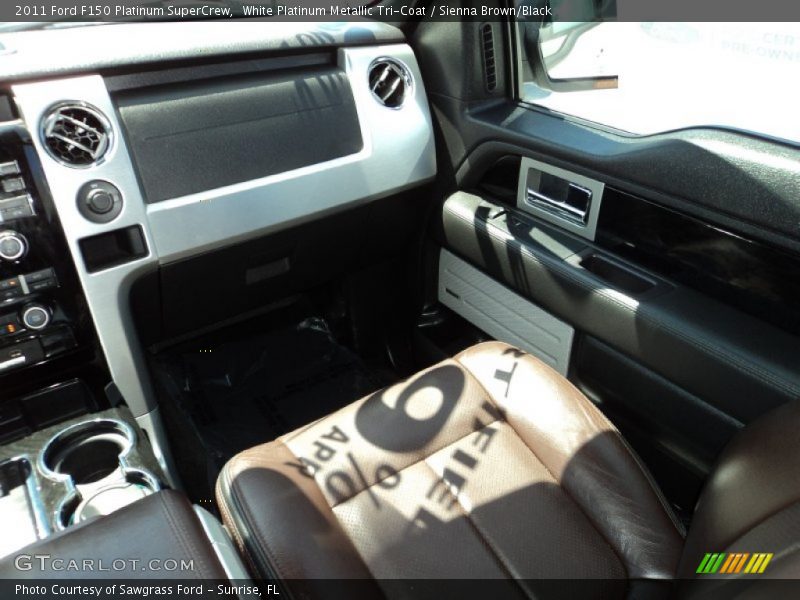 White Platinum Metallic Tri-Coat / Sienna Brown/Black 2011 Ford F150 Platinum SuperCrew