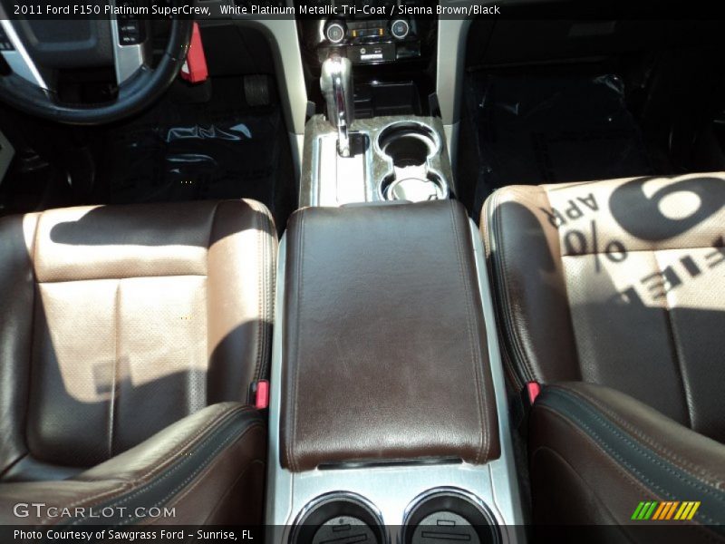 White Platinum Metallic Tri-Coat / Sienna Brown/Black 2011 Ford F150 Platinum SuperCrew