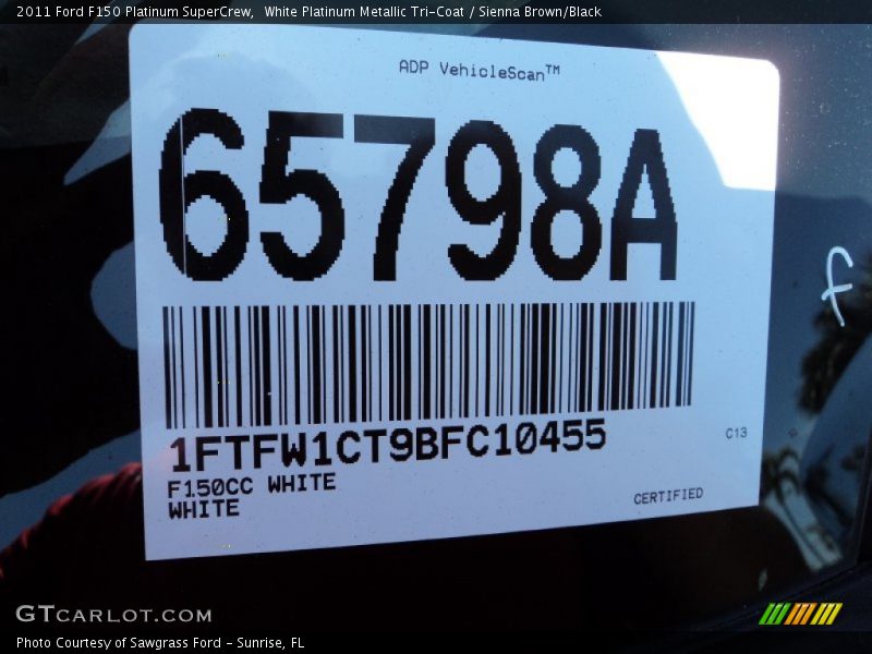 White Platinum Metallic Tri-Coat / Sienna Brown/Black 2011 Ford F150 Platinum SuperCrew