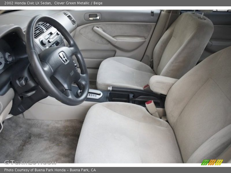 Clover Green Metallic / Beige 2002 Honda Civic LX Sedan